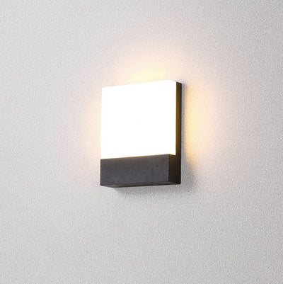 Modern Minimalist Outdoor Waterproof Rectangular Iron Acrylic LED Wall Scone Lamp For Garden