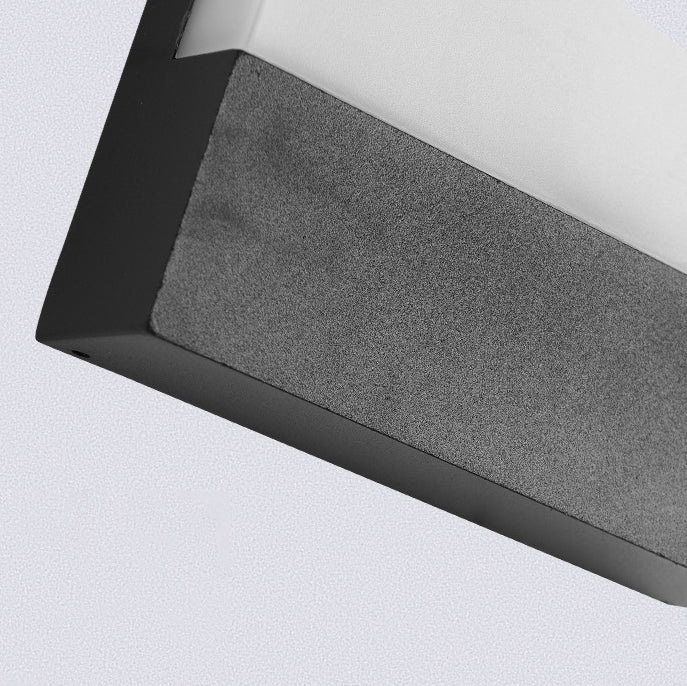 Modern Minimalist Outdoor Waterproof Rectangular Iron Acrylic LED Wall Scone Lamp For Garden