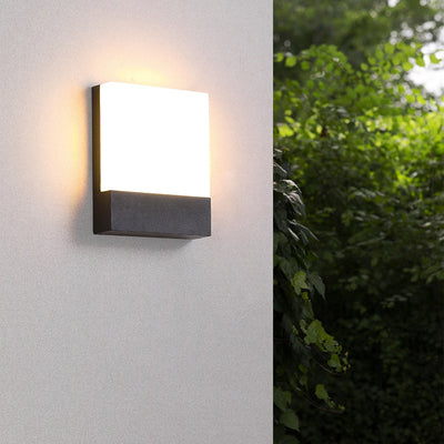 Modern Minimalist Outdoor Waterproof Rectangular Iron Acrylic LED Wall Scone Lamp For Garden