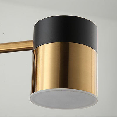 Modern Art Deco Cylindrical Irregular Line Iron Acrylic LED Semi-Flush Mount Ceiling Light For Living Room