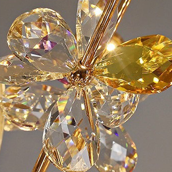 Zeitgenössischer luxuriöser kugelförmiger Löwenzahn-förmiger Eisenkristall-LED-Kronleuchter für das Wohnzimmer 
