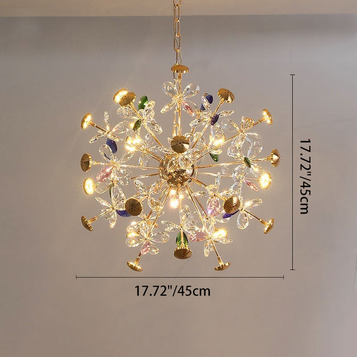 Contemporary Luxury Spherical Dandelion-shaped Iron Crystal  LED Chandelier For Living Room