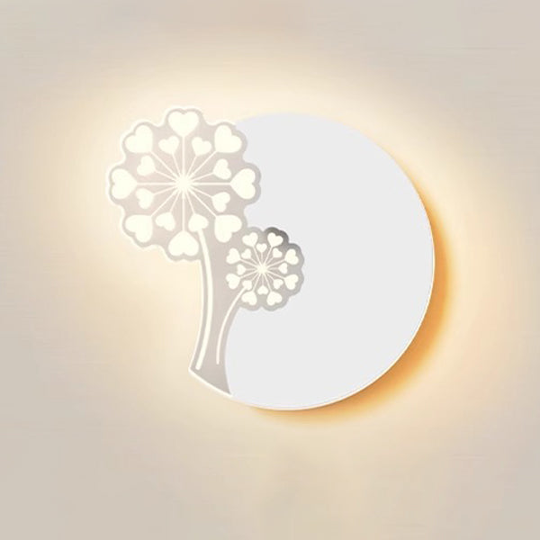 Modern Minimalist Flower Feather Shape Iron Acrylic LED Wall Scone Lamp For Bedroom