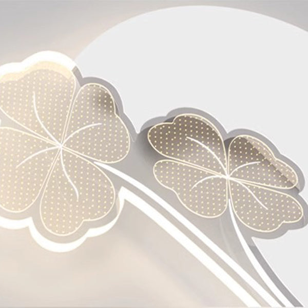 Modern Minimalist Flower Feather Shape Iron Acrylic LED Wall Scone Lamp For Bedroom