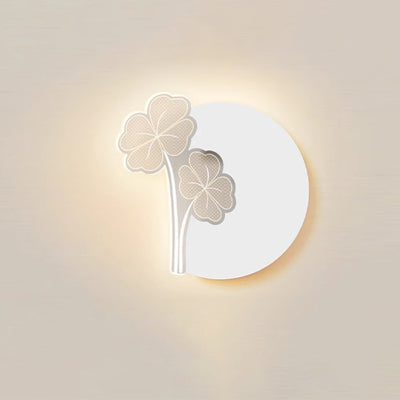 Modern Minimalist Flower Feather Shape Iron Acrylic LED Wall Scone Lamp For Bedroom