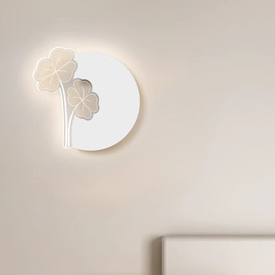 Modern Minimalist Flower Feather Shape Iron Acrylic LED Wall Scone Lamp For Bedroom