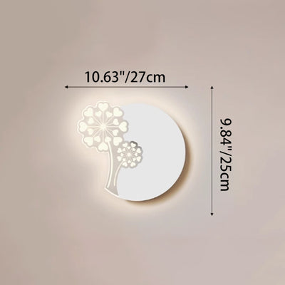 Modern Minimalist Flower Feather Shape Iron Acrylic LED Wall Scone Lamp For Bedroom