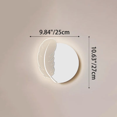 Modern Minimalist Flower Feather Shape Iron Acrylic LED Wall Scone Lamp For Bedroom