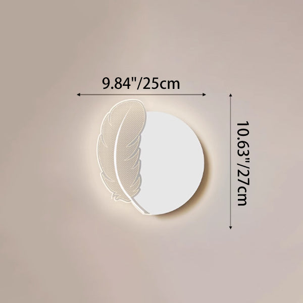 Modern Minimalist Flower Feather Shape Iron Acrylic LED Wall Scone Lamp For Bedroom
