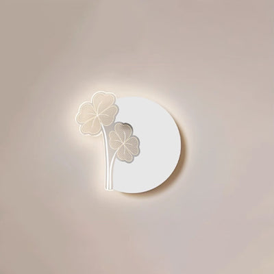Modern Minimalist Flower Feather Shape Iron Acrylic LED Wall Scone Lamp For Bedroom