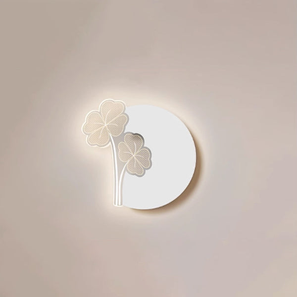 Modern Minimalist Flower Feather Shape Iron Acrylic LED Wall Scone Lamp For Bedroom