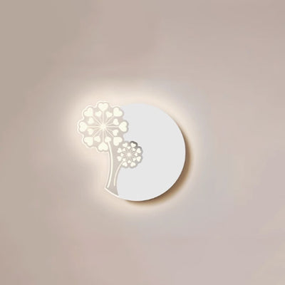 Modern Minimalist Flower Feather Shape Iron Acrylic LED Wall Scone Lamp For Bedroom