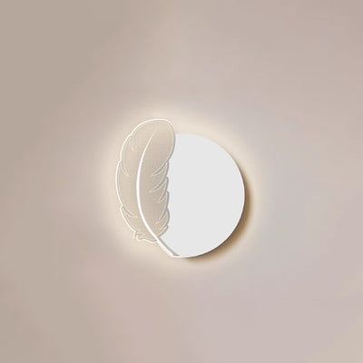 Modern Minimalist Flower Feather Shape Iron Acrylic LED Wall Scone Lamp For Bedroom