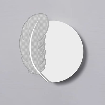 Modern Minimalist Flower Feather Shape Iron Acrylic LED Wall Scone Lamp For Bedroom