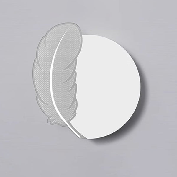 Modern Minimalist Flower Feather Shape Iron Acrylic LED Wall Scone Lamp For Bedroom