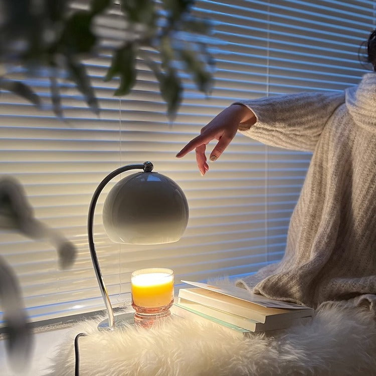 Contemporary Scandinavian Round Spherical Iron 1-Light Aroma Melt Wax Table Lamp For Bedroom
