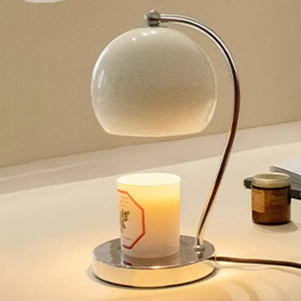 Lampe de table contemporaine scandinave ronde sphérique en fer à 1 lumière pour faire fondre la cire aromatique pour chambre à coucher 