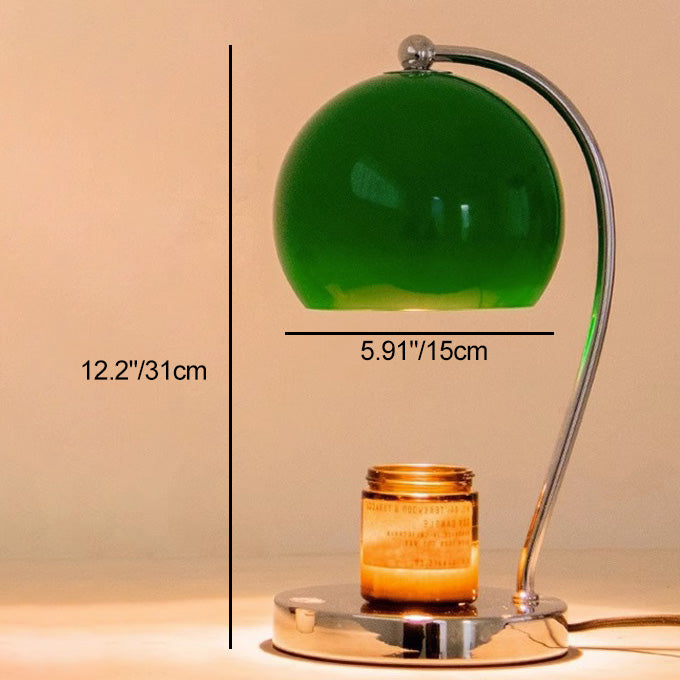 Lampe de table contemporaine scandinave ronde sphérique en fer à 1 lumière pour faire fondre la cire aromatique pour chambre à coucher 