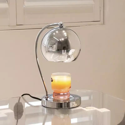Contemporary Scandinavian Round Spherical Iron 1-Light Aroma Melt Wax Table Lamp For Bedroom