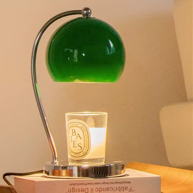Lampe de table contemporaine scandinave ronde sphérique en fer à 1 lumière pour faire fondre la cire aromatique pour chambre à coucher 