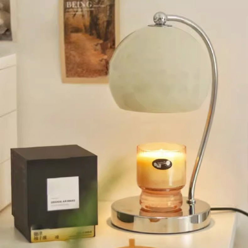 Contemporary Scandinavian Round Spherical Iron 1-Light Aroma Melt Wax Table Lamp For Bedroom