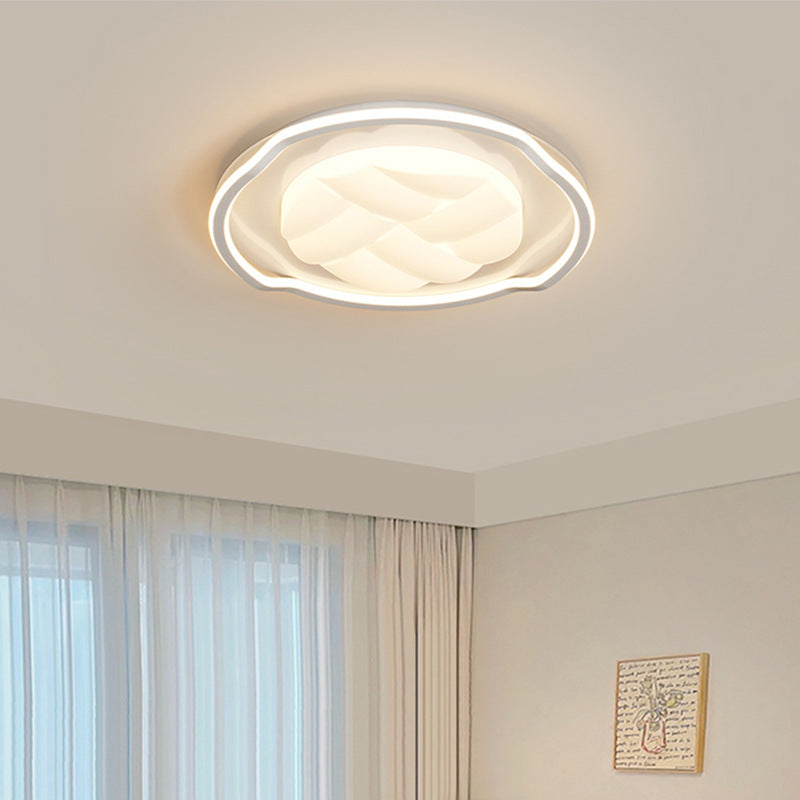 Modern Minimalist Round Rectangular Iron Acrylic LED Flush Mount Ceiling Light For Bedroom