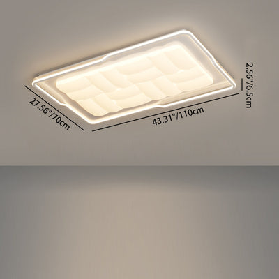 Modern Minimalist Round Rectangular Iron Acrylic LED Flush Mount Ceiling Light For Bedroom