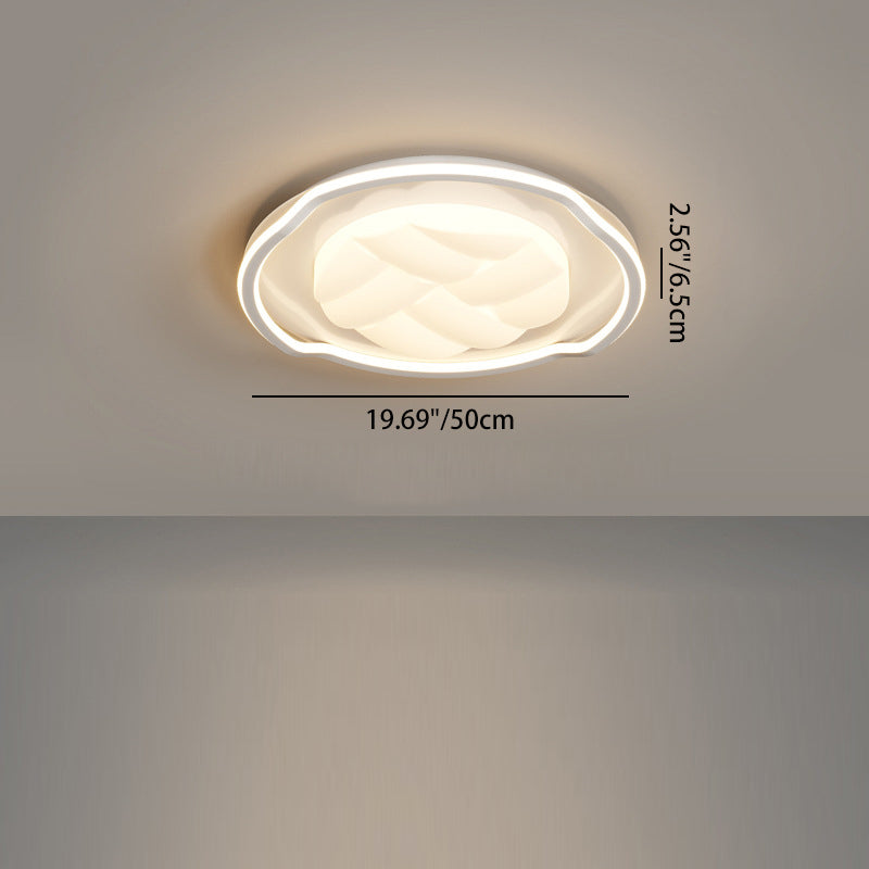 Modern Minimalist Round Rectangular Iron Acrylic LED Flush Mount Ceiling Light For Bedroom