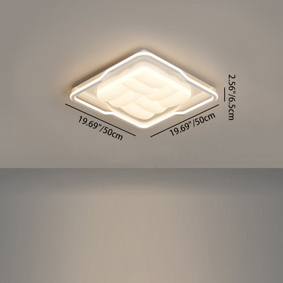 Modern Minimalist Round Rectangular Iron Acrylic LED Flush Mount Ceiling Light For Bedroom