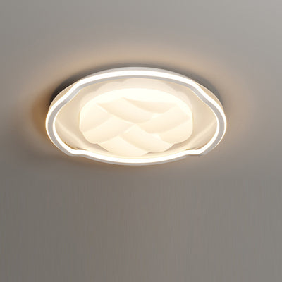 Modern Minimalist Round Rectangular Iron Acrylic LED Flush Mount Ceiling Light For Bedroom