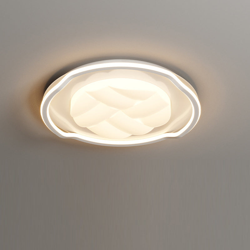 Modern Minimalist Round Rectangular Iron Acrylic LED Flush Mount Ceiling Light For Bedroom