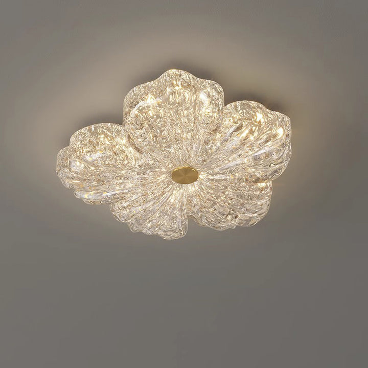Plafonnier LED en résine fer en forme de fleur de luxe contemporain pour chambre 