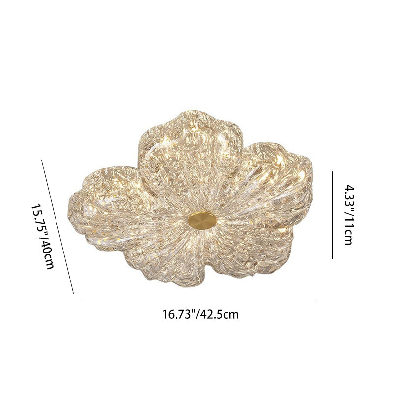 Contemporary Luxury Flower-Shaped Iron Resin LED Flush Mount Ceiling Light For Bedroom