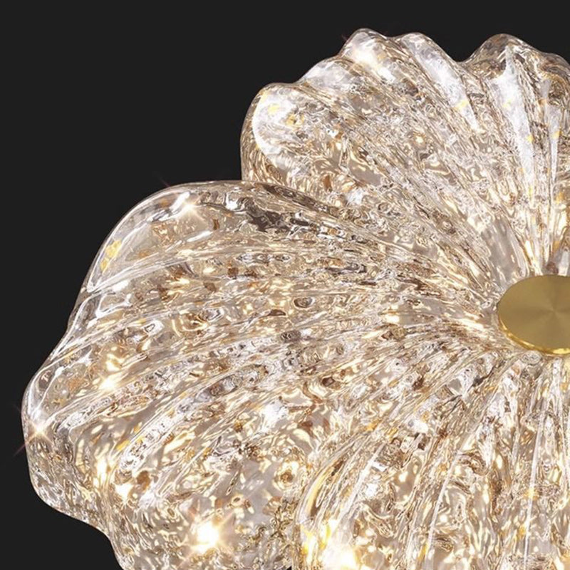 Contemporary Luxury Flower-Shaped Iron Resin LED Flush Mount Ceiling Light For Bedroom