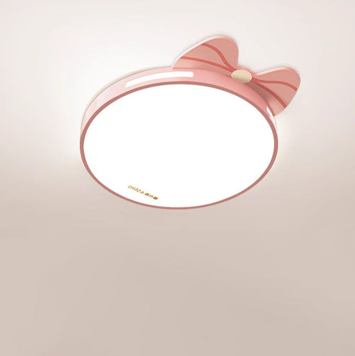 Modern Minimalist Spherical Round Bow Tie Kid Iron Acrylic LED Flush Mount Ceiling Light For Bedroom