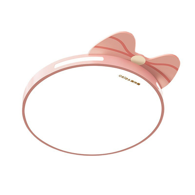 Modern Minimalist Spherical Round Bow Tie Kid Iron Acrylic LED Flush Mount Ceiling Light For Bedroom