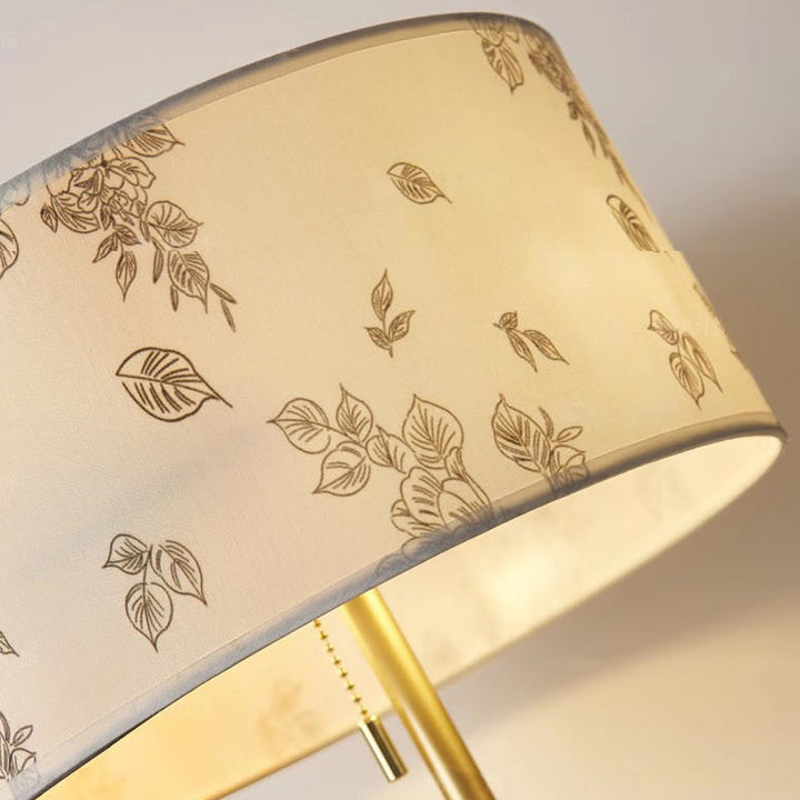 Lampe de sol à 3 lumières en tissu de bois de cire blanche en fer rond cylindrique japonais traditionnel pour salon 