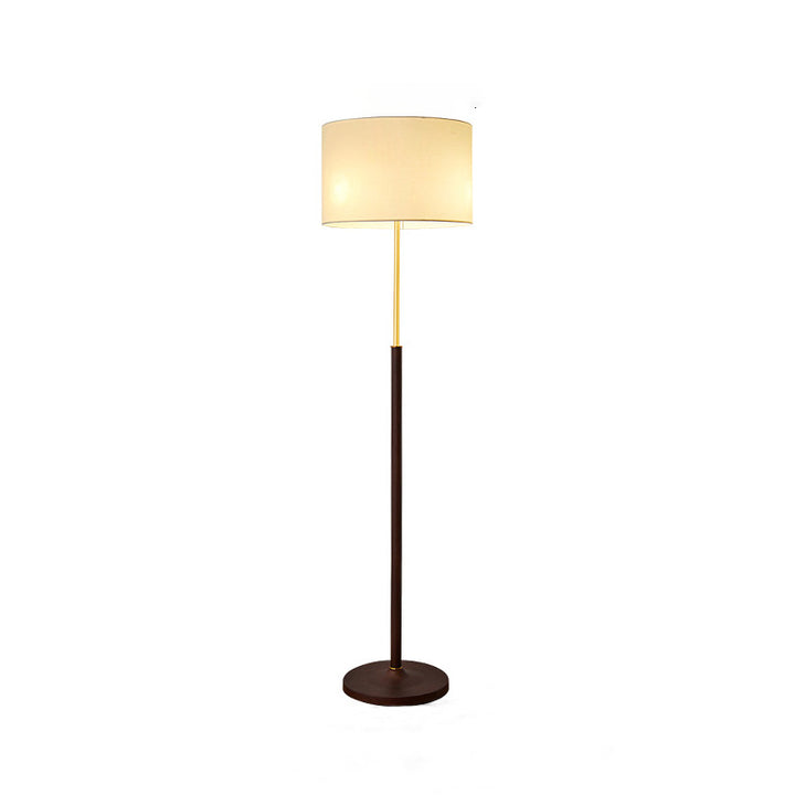 Lampe de sol à 3 lumières en tissu de bois de cire blanche en fer rond cylindrique japonais traditionnel pour salon 