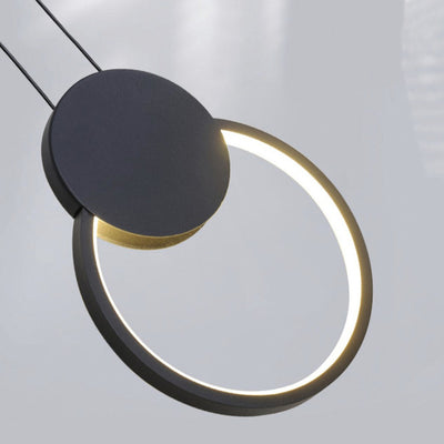 Modern Minimalist Spherical Circular Oval Rhombus Aluminum Iron LED Pendant Light For Bedroom