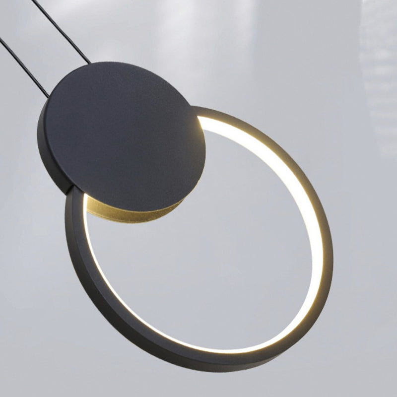 Modern Minimalist Spherical Circular Oval Rhombus Aluminum Iron LED Pendant Light For Bedroom