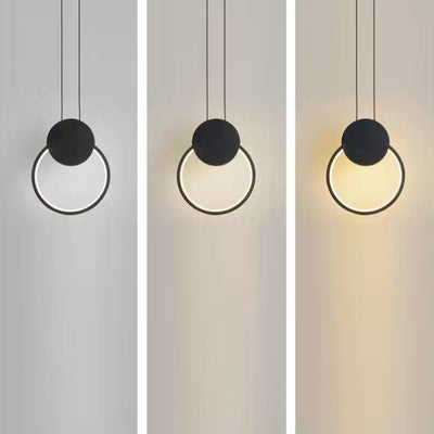 Modern Minimalist Spherical Circular Oval Rhombus Aluminum Iron LED Pendant Light For Bedroom