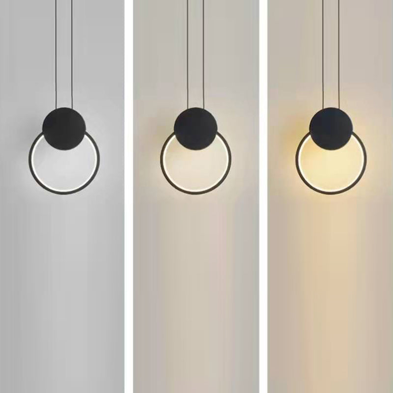 Modern Minimalist Spherical Circular Oval Rhombus Aluminum Iron LED Pendant Light For Bedroom