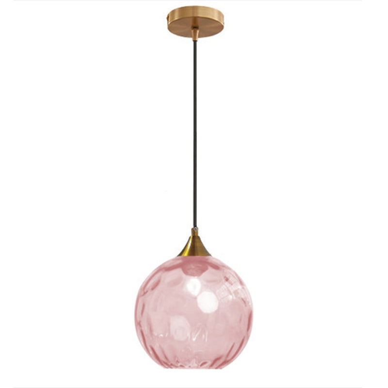 Moderne minimalistische kugelförmige runde Eisen-Glas-Pendelleuchte mit 1 Licht für das Esszimmer 