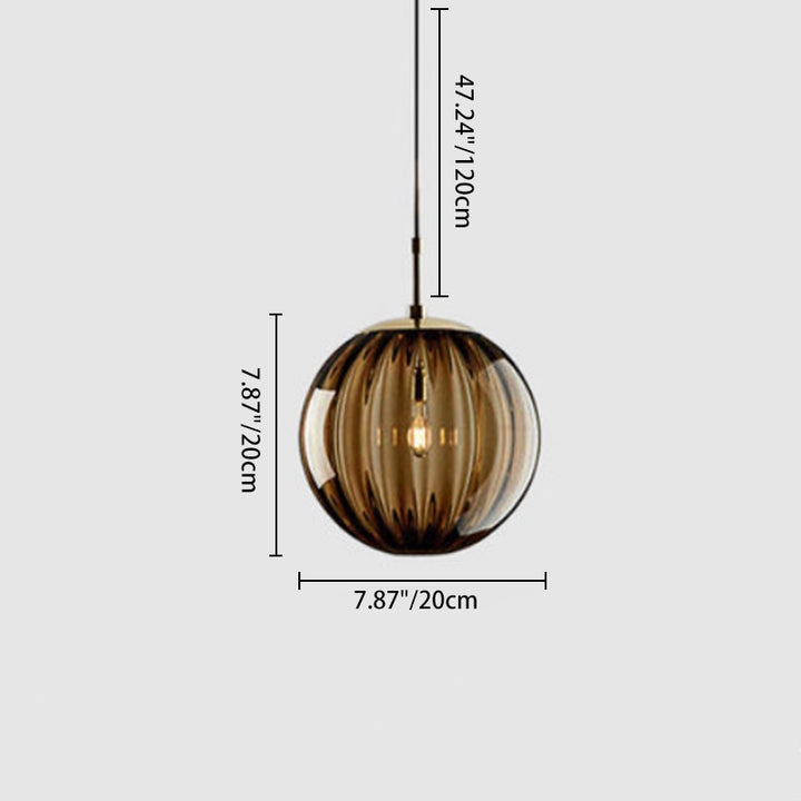 Moderne minimalistische kugelförmige runde Eisen-Glas-Pendelleuchte mit 1 Licht für das Esszimmer 