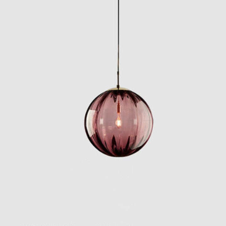 Moderne minimalistische kugelförmige runde Eisen-Glas-Pendelleuchte mit 1 Licht für das Esszimmer 