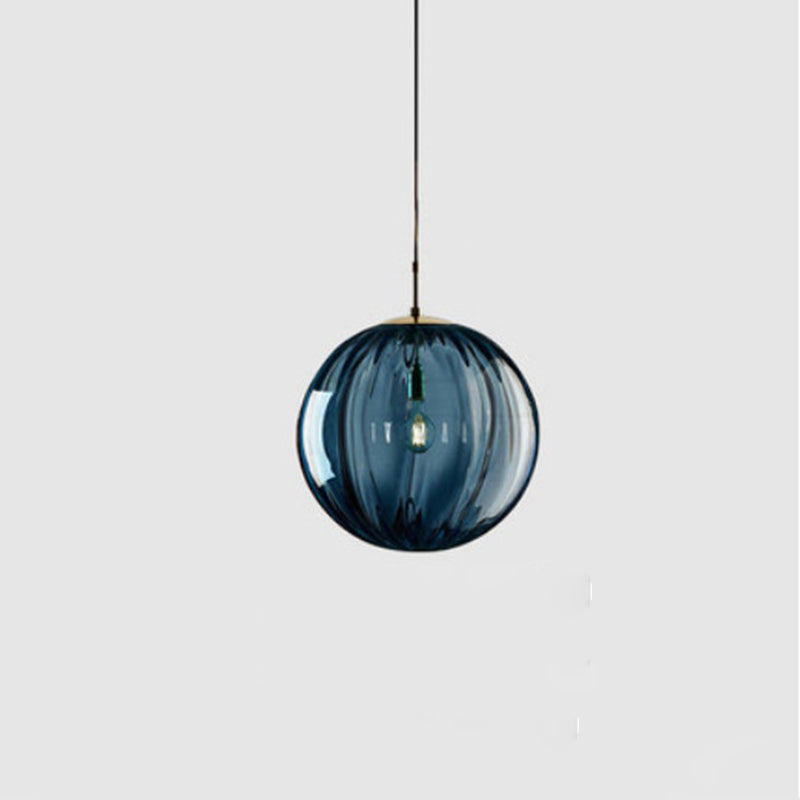 Moderne minimalistische kugelförmige runde Eisen-Glas-Pendelleuchte mit 1 Licht für das Esszimmer 