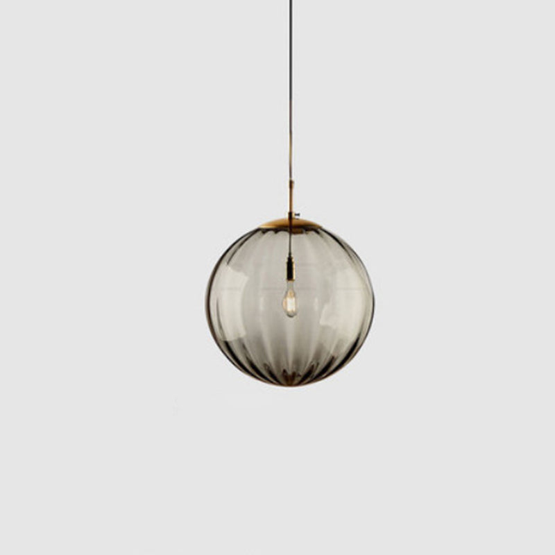 Moderne minimalistische kugelförmige runde Eisen-Glas-Pendelleuchte mit 1 Licht für das Esszimmer 