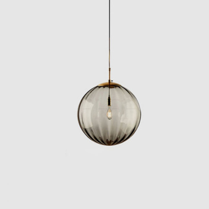 Moderne minimalistische kugelförmige runde Eisen-Glas-Pendelleuchte mit 1 Licht für das Esszimmer 