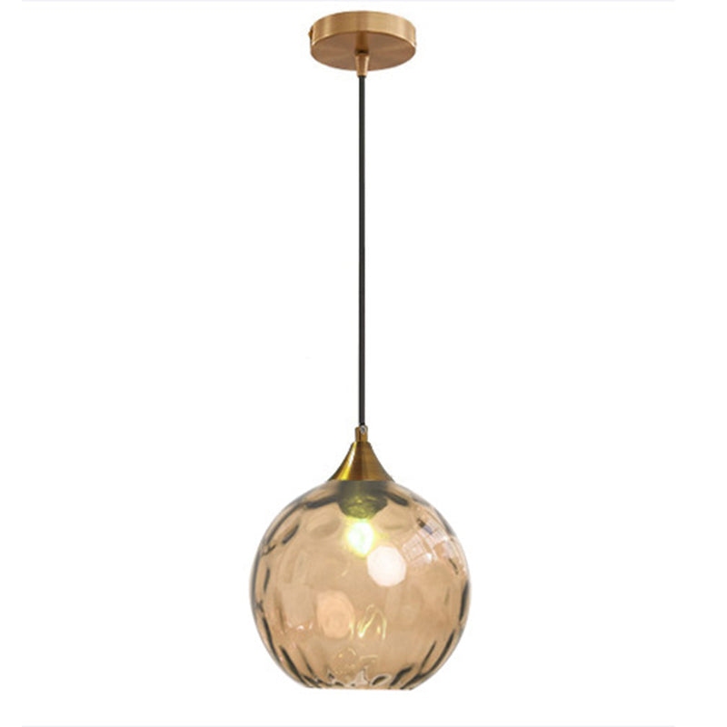 Moderne minimalistische kugelförmige runde Eisen-Glas-Pendelleuchte mit 1 Licht für das Esszimmer 