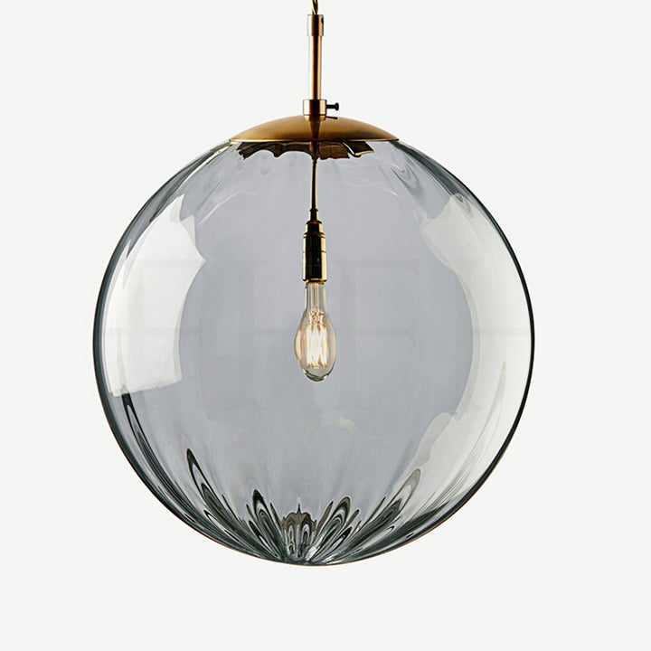 Moderne minimalistische kugelförmige runde Eisen-Glas-Pendelleuchte mit 1 Licht für das Esszimmer 